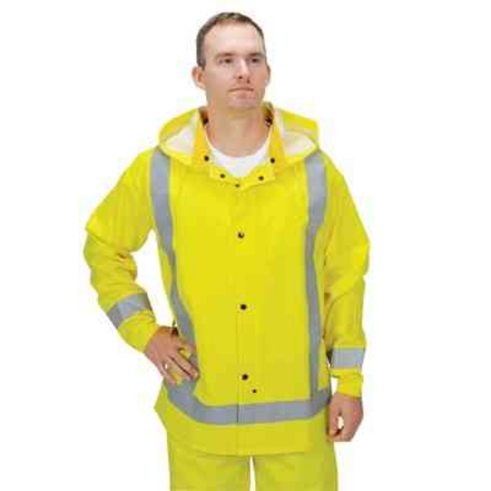 Hi-Vis Rain Jacket | Size: Large | Color: Hi Vis Lime | RRR Apparel